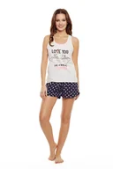 Piżamy damskie - Piżama Danni 35831-03X Różowo-granatowa - miniaturka - grafika 1