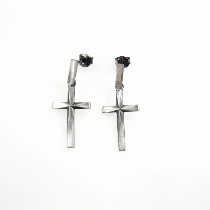 Kolczyki z krzyżykiem - Cross IV gray