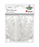 Pozostałe akcesoria dla plastyków - Titanum Piórka curly białe 6szt - miniaturka - grafika 1