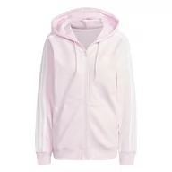 Bluzy damskie - adidas Damska bluza dresowa z kapturem, Przezroczysty różowy/biały, M - miniaturka - grafika 1