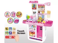 Zabawki AGD - NoName Multifunkcyjna Kuchnia Z Płytą Gazową I Panelem Dotykowym Różowa WD-A23 - miniaturka - grafika 1
