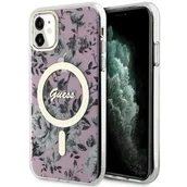 Etui i futerały do telefonów - Guess GUHMN61HCFWSP iPhone 11 / Xr 6.1" różowy/pink hardcase Flower MagSafe - miniaturka - grafika 1