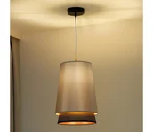 Lampy sufitowe - Duolla - Żyrandol na lince BELL SHINY 1xE27/15W/230V śr. 25 cm srebrny/czarny - miniaturka - grafika 1