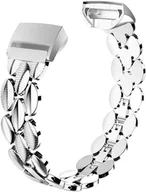Akcesoria do smartwatchy - BRANSOLETA DO ZEGARKA FITBIT CHARGE 3 SREBRNA METALOWA ELEGANCKA - miniaturka - grafika 1