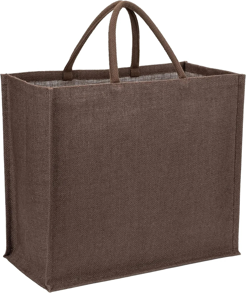 Torba na zakupy z juty 25 l składana 45x19x33 cm brązowa