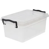 Pudła i pojemniki do przechowywania - Pojemnik z pokrywką Dakar 15 l czarne uchwyty transparentny - miniaturka - grafika 1