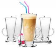 Szklanki - Zestaw Caffe Latte 6 Szt + Łyżeczki - miniaturka - grafika 1