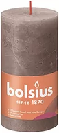 Świece - Bolsius Świece pieńkowe Shine, 6 szt., 130x68 mm, rustykalny taupe Sfeerpunt - miniaturka - grafika 1