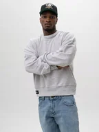 Bluzy męskie - BLUZA BEZ KAPTURA OVERSIZE Męska SZARA Jigga Gładka Bawełna diagonalna M - miniaturka - grafika 1