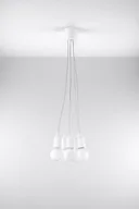 Lampy sufitowe - Sollux Lighting Lampa wisząca DIEGO 5 biała NICKEL - miniaturka - grafika 1