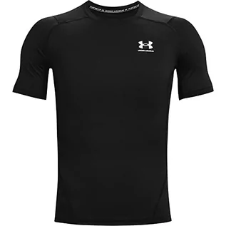 Koszulki męskie - Under Armour Under Armour Męska koszulka Heatgear Armour Compression czarny Black/White (001) L 1361518-001-Large - grafika 1