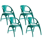 Fotele i krzesła ogrodowe - BELIANI Zestaw 4 krzeseł ogrodowych Składane NEMI Lazurowy - miniaturka - grafika 1