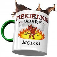 Kubki - Kubek Zielony Dla Biologa Piekielnie Dobry Prezent z Nadrukiem ze Zdjęciem + Opakowanie na prezent (wzór 02) - miniaturka - grafika 1