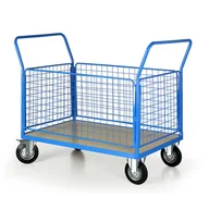 Wózki magazynowe - B2B Partner Wózek platformowy z 4 ścianami drucianymi, 1200x800 mm CZ50D - miniaturka - grafika 1