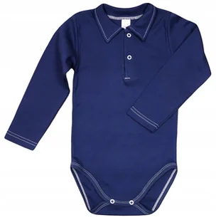 Body KOŁNIERZYK Polo Granat r 98 KLEKLE - Body dla niemowląt - miniaturka - grafika 1