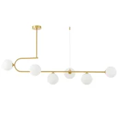 Lampy sufitowe - NOWOCZESNA LAMPA WISZĄCA MOSIĘŻNO-BIAŁA GROSEO W6 - miniaturka - grafika 1