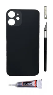 Panel tylny czarny do iPhone 12 Big Hole szkło tylne klapka baterii - Części serwisowe do telefonów - miniaturka - grafika 1