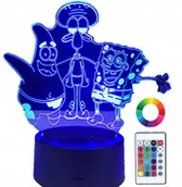 Lampy stojące - Lampka Nocna 3D Led Spongebob Patryk Skalmar - miniaturka - grafika 1