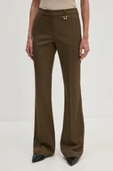 Spodnie damskie - Joop! spodnie damskie kolor zielony dzwony high waist 30043405 - miniaturka - grafika 1