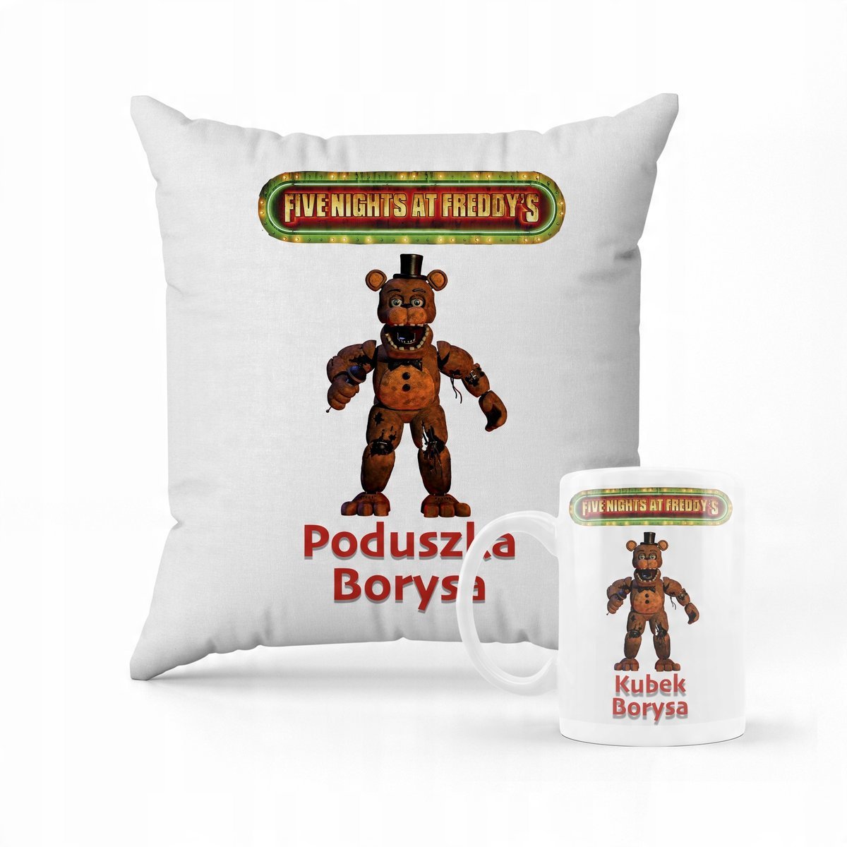 Zestaw Poduszka + Kubek Z nadrukiem Five Nights at Freddy's (2023) Horror 9