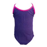 Stroje kąpielowe - Dziewczęcy kostium kąpielowy jednoczęściowy groszki fioletowy Mariss - miniaturka - grafika 1