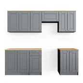 Meble kuchenne - Vicco Moduł kuchenny Bergamo, Szlachetna szarość, 240 cm , BP Goldkraft - miniaturka - grafika 1