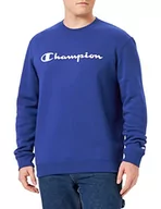 Bluzy męskie - Champion Męska bluza z kapturem American Classics Fall Fleece Big Logo Crewneck, niebieski, S - miniaturka - grafika 1