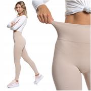 LEGGINSY PRĄŻKOWANE Damskie Getry MORAJ Kryjące Wysoki Stan Wygodne L/XL