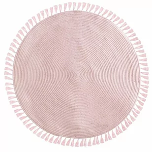 Atmosphera Okrągły dywan dekoracyjny Lurex 90 cm z frędzlami kolor różowy B079TSH6Q8 - Dywany - miniaturka - grafika 1