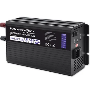 Qoltec Inteligentna ładowarka Monolith do akumulatorów LiFePO4 AGM GEL SLA 20A 24V - Prostowniki samochodowe - miniaturka - grafika 1