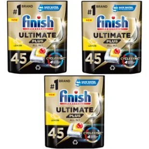 Finish Ultimate Plus Kapsułki do zmywarki Lemon All in 1 zestaw 135 szt. - Środki do zmywarek - miniaturka - grafika 1