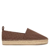 Espadryle damskie - Espadryle Calvin Klein Oblique Espadrille Aop HW0HW02933 Brązowy - miniaturka - grafika 1