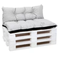 Poduszki ogrodowe - Poduszki na palety na zewnątrz - SET: 40x120 cm + 80x120 cm - siedzisko na europalety nadające się do prania jasno szary - miniaturka - grafika 1