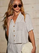 Koszule damskie - LA Angels Koszula w kolorze kremowo-jasnoszarym - miniaturka - grafika 1