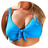 Stroje kąpielowe - Strój kąpielowy góra biustonosz soft Aloha 019 niebieski  100D - miniaturka - grafika 1