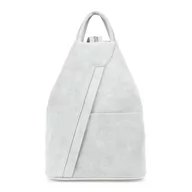 Torebki damskie - Siwy Vera Pelle włoski Plecak Skórzany damski mały T53 szary, srebrny - miniaturka - grafika 1