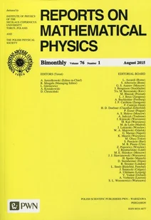 Wydawnictwo Naukowe PWN Reports on Mathematical Physics 76 2015 kraj - Czasopisma - miniaturka - grafika 1