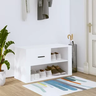 Szafka na buty, biały, 80x35x45 cm - Szafki na buty - miniaturka - grafika 1