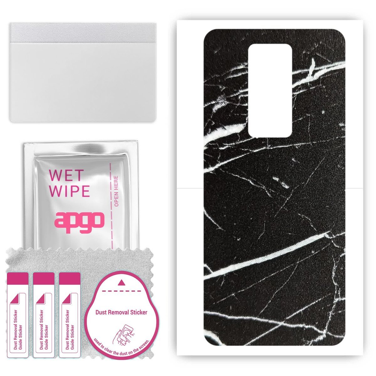 Folia naklejka skórka strukturalna na TYŁ do Tecno Phantom X - Marmur Ciemny - apgo SKINS