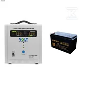 Zasilacze awaryjne UPS - Volt Polska Zasilacz awaryjny SINUS PRO 1500 E 12/230V (1050/1500W) + Akumulator AGM 12V 100 Ah - miniaturka - grafika 1