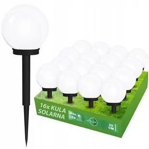 16x Lampa Ogrodowa LED SOLARNA kula biała 10 CM - Lampy ogrodowe - miniaturka - grafika 1
