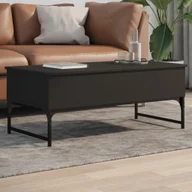 Ławy i stoliki kawowe - Stolik kawowy czarny 100x50x40 cm materiał drewnopochodny i metal - miniaturka - grafika 1