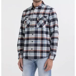 Replay Koszula męska regular fit, 020 Black/Lt Cream/Red, XL - Koszule męskie - miniaturka - grafika 1