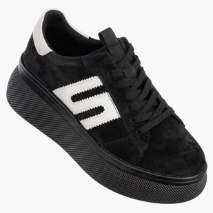 Sneakersy Damskie FILIPPO Skórzane Buty Sportowe Półbuty Czarne DP7175 Czarny 38 - Półbuty damskie - miniaturka - grafika 1