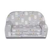 Zestawy mebli dla dzieci - SOFKA KANAPA DZIECIĘCA SKŁADANA ROZKŁADANA PREZENT ŁÓŻKO BEZPIECZNE MATERAC SZARY JEDNOROŻCE - miniaturka - grafika 1