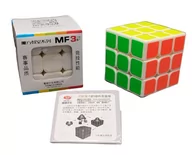 Łamigłówki - Kostka logiczna 3x3x3 MoYu Sticker biały plastik z naklejkami + podstawka kostki Rubika - miniaturka - grafika 1