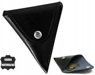 Portfele - PORTFEL PORTFELIK Skórzana bilonówka trójkąt SKÓRA NATURALNA - miniaturka - grafika 1