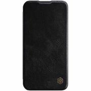 Etui i futerały do telefonów - Nillkin Qin Leather Pro Case etui iPhone 14 Pro Max osłona na aparat kabura pokrowiec obudowa z klapką czarny - miniaturka - grafika 1