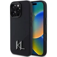 Etui i futerały do telefonów - Etui KARL LAGERFELD Silicone Shadow Metal Initial Magsafe do Apple iPhone 16 Pro Czarny | Bezpłatny transport - miniaturka - grafika 1