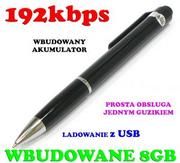 Podsłuchy - Dyktafon - Podsłuch Nagrywający Dźwięk, Ukryty w Długopisie (poj. 8GB/200h.) + Słuchawki i Akcesoria - miniaturka - grafika 1